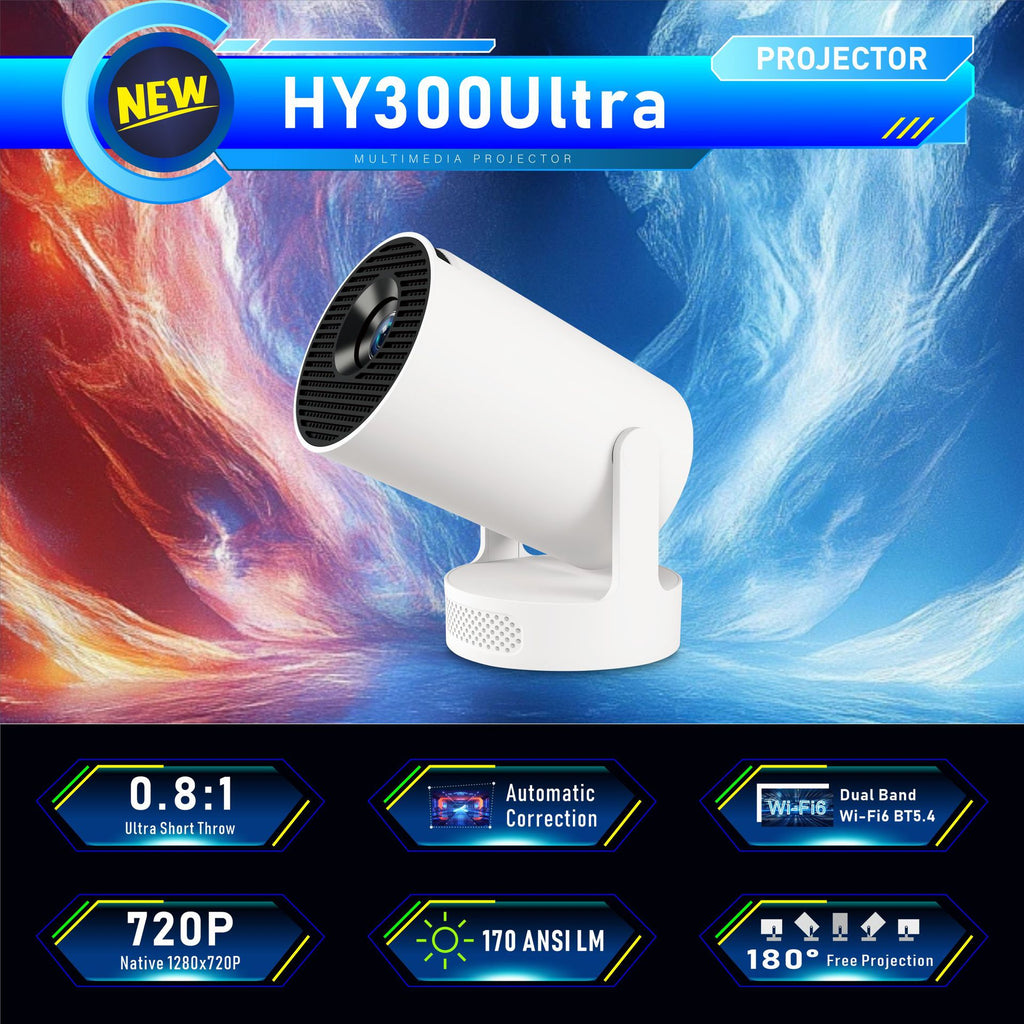 HY300Ultra Projector 1080P HD 4K Smart Home Portable Mini HY300 Projector